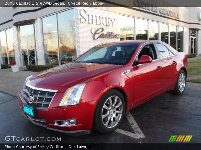 Crystal Red 2008 Cadillac Cts 4 Awd Sedan Ebony