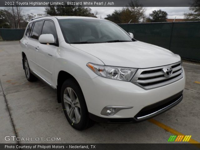2012 Toyota Highlander Limited in Blizzard White Pearl