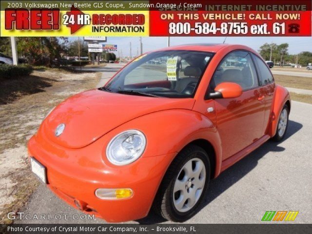 2003 Volkswagen New Beetle GLS Coupe in Sundown Orange