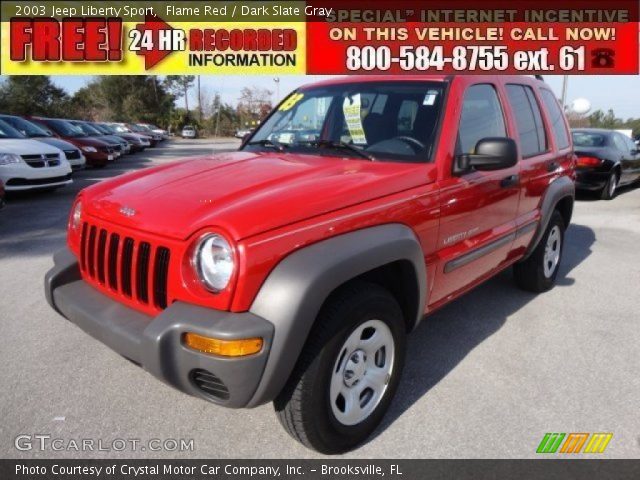 2003 Jeep Liberty Sport in Flame Red