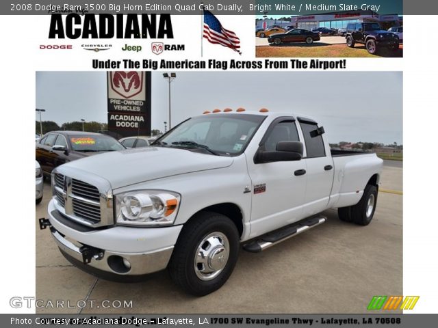 2008 Dodge Ram 3500 Big Horn Edition Quad Cab Dually in Bright White