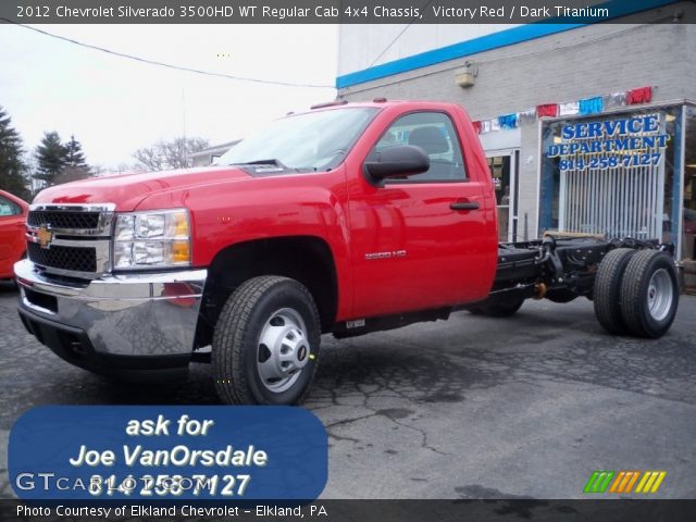 2012 Chevrolet Silverado 3500HD WT Regular Cab 4x4 Chassis in Victory Red