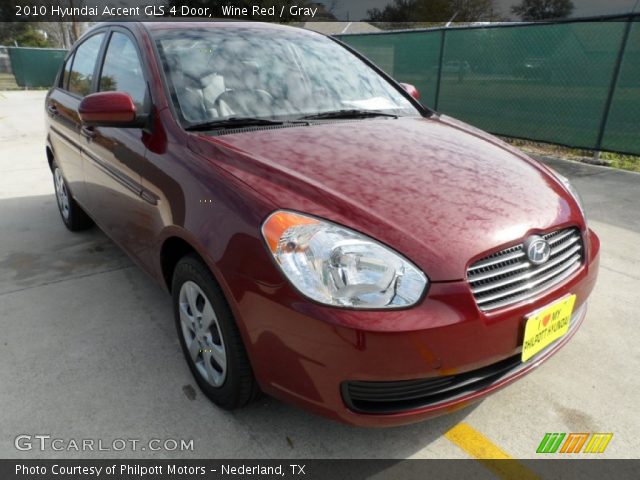 2010 Hyundai Accent GLS 4 Door in Wine Red