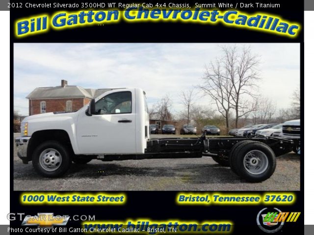 2012 Chevrolet Silverado 3500HD WT Regular Cab 4x4 Chassis in Summit White