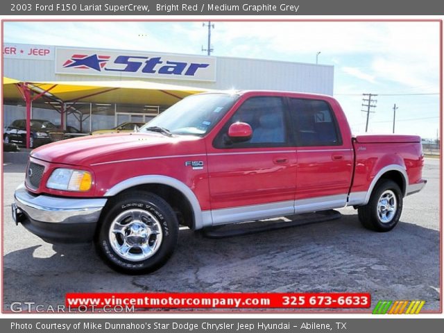 2003 Ford F150 Lariat SuperCrew in Bright Red