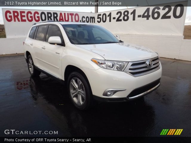 2012 Toyota Highlander Limited in Blizzard White Pearl