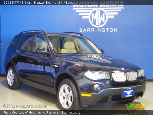 2008 BMW X3 3.0si in Monaco Blue Metallic
