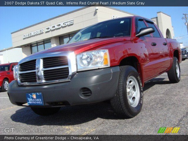 2007 Dodge Dakota ST Quad Cab in Inferno Red Crystal Pearl