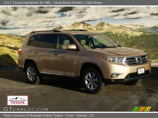 2012 Toyota Highlander SE 4WD in Sandy Beach Metallic