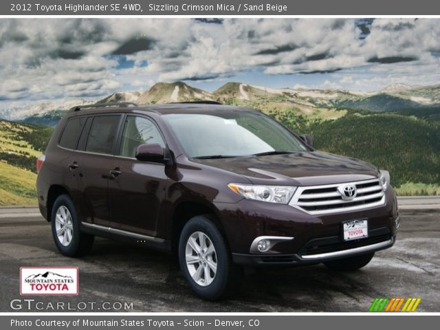 2012 Toyota Highlander SE 4WD in Sizzling Crimson Mica