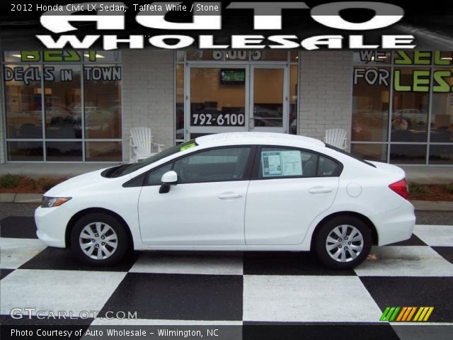 Taffeta White 2012 Honda Civic Lx Sedan Stone Interior