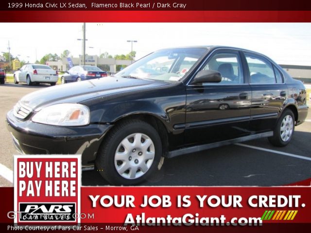 1999 Honda Civic LX Sedan in Flamenco Black Pearl