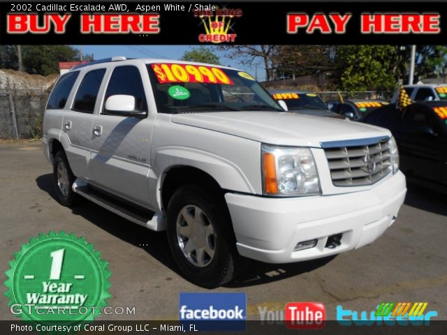 2002 Cadillac Escalade AWD in Aspen White