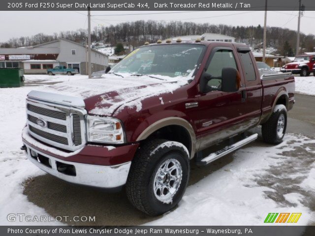 2005 Ford F250 Super Duty Lariat SuperCab 4x4 in Dark Toreador Red Metallic