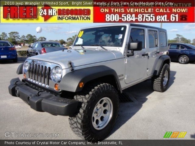 2010 Jeep Wrangler Unlimited Sport in Bright Silver Metallic