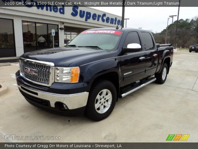 2010 GMC Sierra 1500 SLE Crew Cab 4x4 in Midnight Blue Metallic