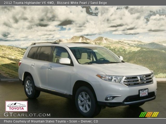 2012 Toyota Highlander V6 4WD in Blizzard White Pearl