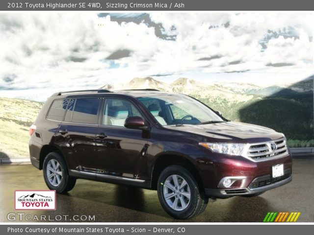 2012 Toyota Highlander SE 4WD in Sizzling Crimson Mica