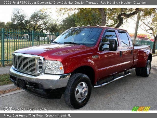 2001 Ford F350 Super Duty Lariat Crew Cab 4x4 Dually in Toreador Red Metallic