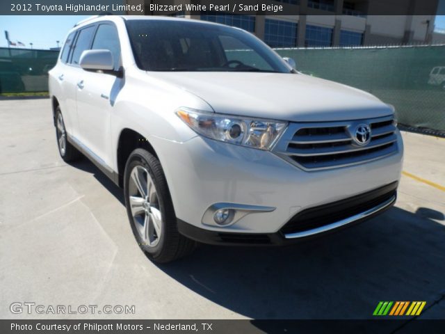 2012 Toyota Highlander Limited in Blizzard White Pearl