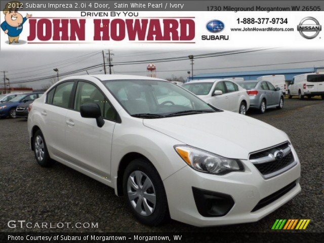 2012 Subaru Impreza 2.0i 4 Door in Satin White Pearl