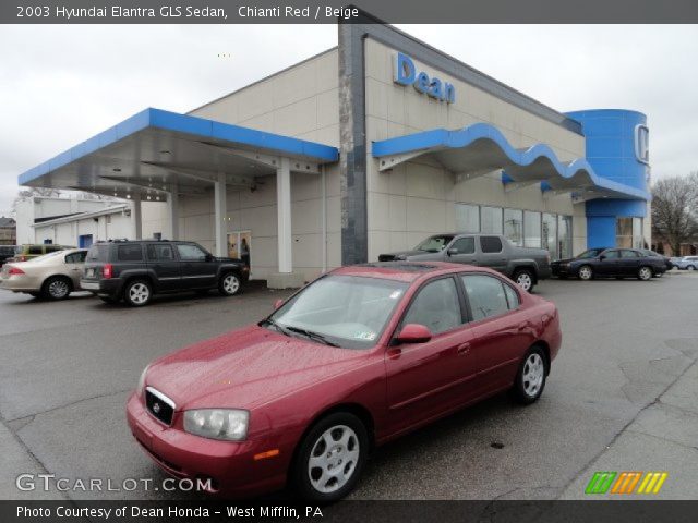 2003 Hyundai Elantra GLS Sedan in Chianti Red