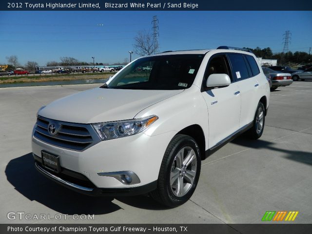 2012 Toyota Highlander Limited in Blizzard White Pearl