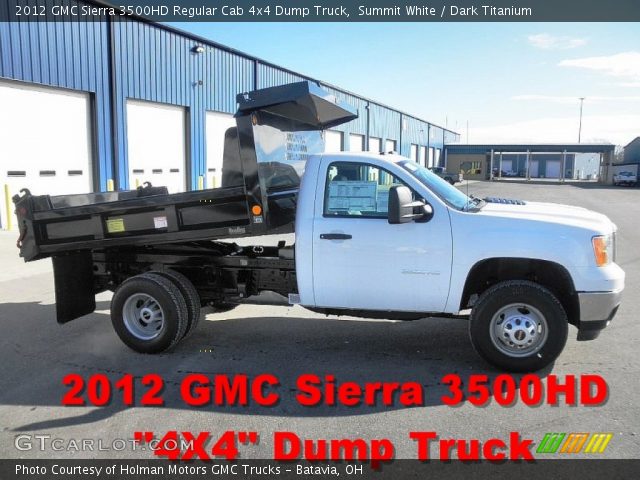 2012 GMC Sierra 3500HD Regular Cab 4x4 Dump Truck in Summit White