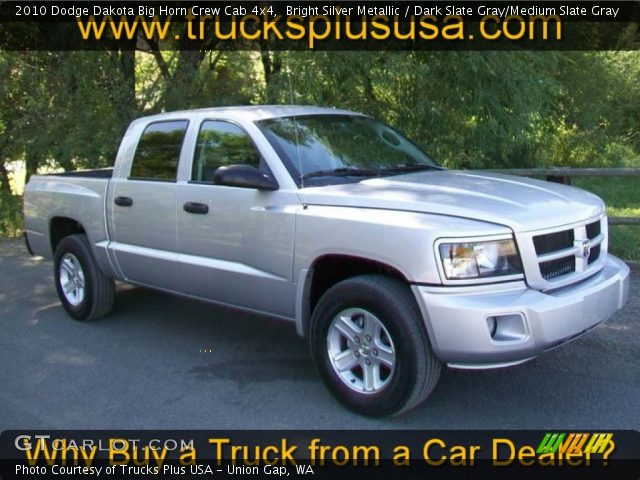 2010 Dodge Dakota Big Horn Crew Cab 4x4 in Bright Silver Metallic