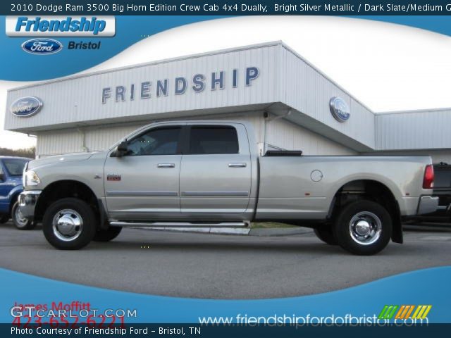 2010 Dodge Ram 3500 Big Horn Edition Crew Cab 4x4 Dually in Bright Silver Metallic