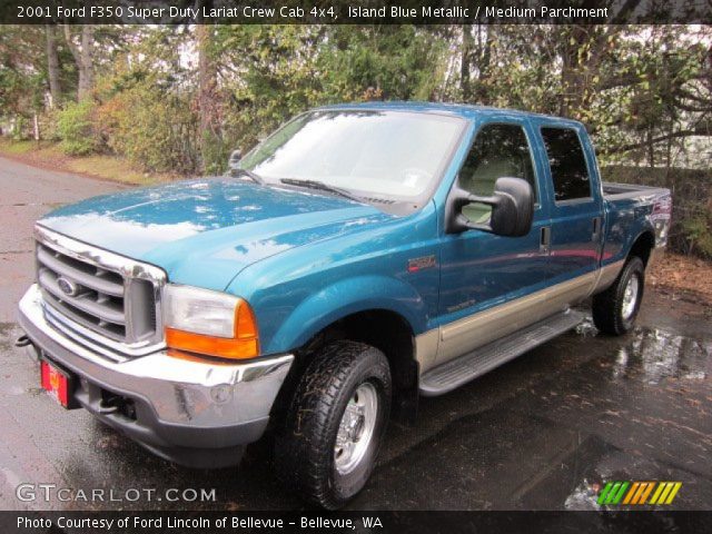 2001 Ford F350 Super Duty Lariat Crew Cab 4x4 in Island Blue Metallic