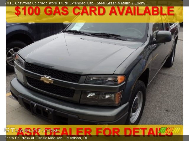 2011 Chevrolet Colorado Work Truck Extended Cab in Steel Green Metallic