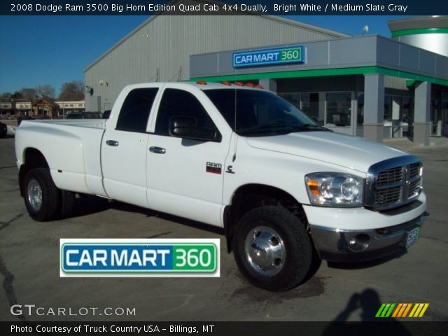 2008 Dodge Ram 3500 Big Horn Edition Quad Cab 4x4 Dually in Bright White