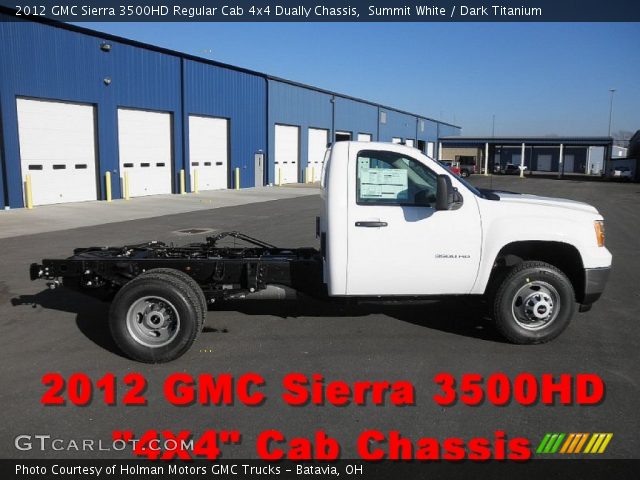 2012 GMC Sierra 3500HD Regular Cab 4x4 Dually Chassis in Summit White
