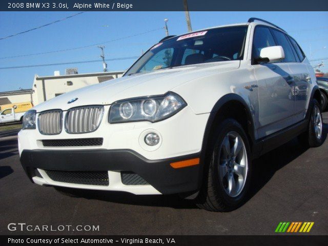 2008 BMW X3 3.0si in Alpine White