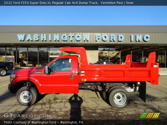 2012 Ford F350 Super Duty XL Regular Cab 4x4 Dump Truck in Vermillion Red