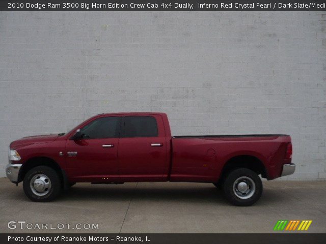 2010 Dodge Ram 3500 Big Horn Edition Crew Cab 4x4 Dually in Inferno Red Crystal Pearl