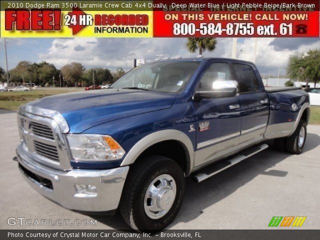 2010 Dodge Ram 3500 Laramie Crew Cab 4x4 Dually in Deep Water Blue