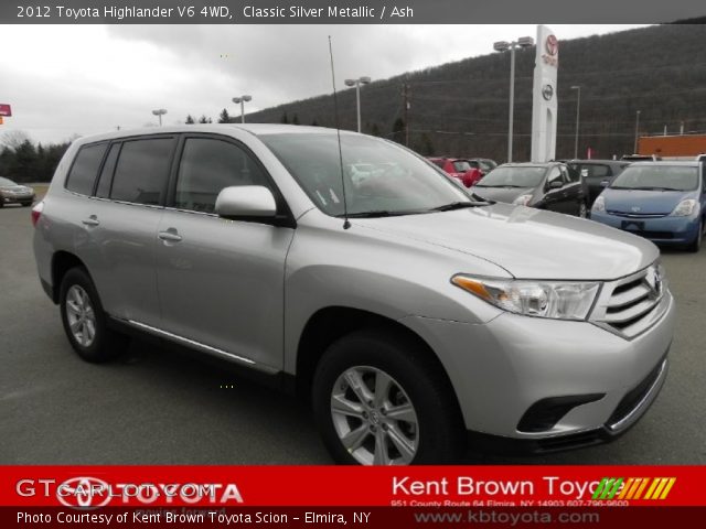 2012 Toyota Highlander V6 4WD in Classic Silver Metallic