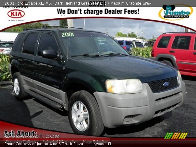 2001 Ford Escape XLS V6 in Dark Highland Green Metallic