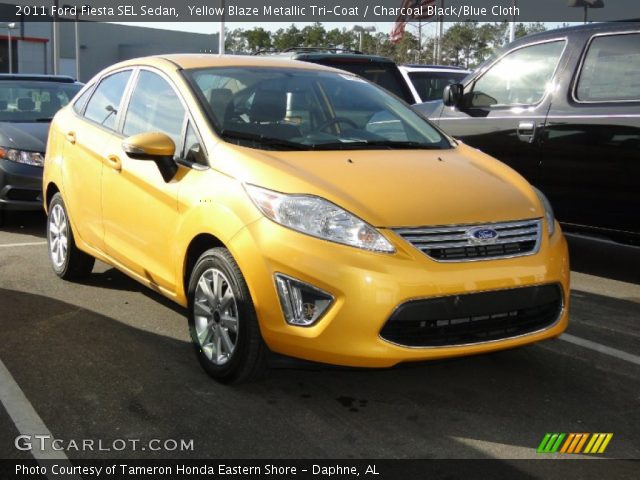 2011 Ford Fiesta SEL Sedan in Yellow Blaze Metallic Tri-Coat