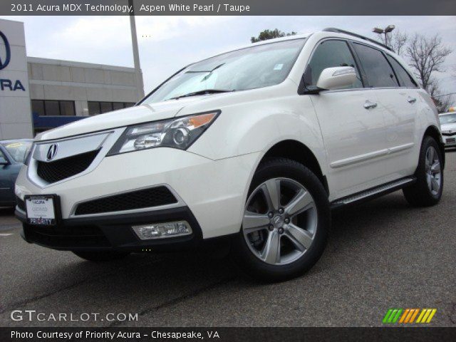 2011 Acura MDX Technology in Aspen White Pearl