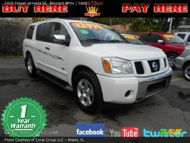 2005 Nissan Armada SE in Blizzard White