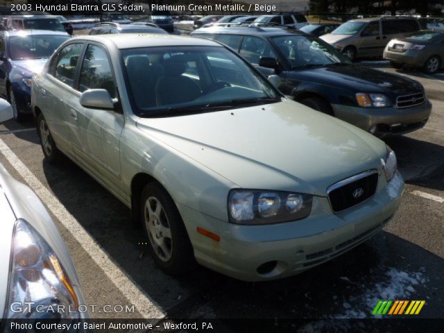 2003 Hyundai Elantra GLS Sedan in Platinum Green Metallic