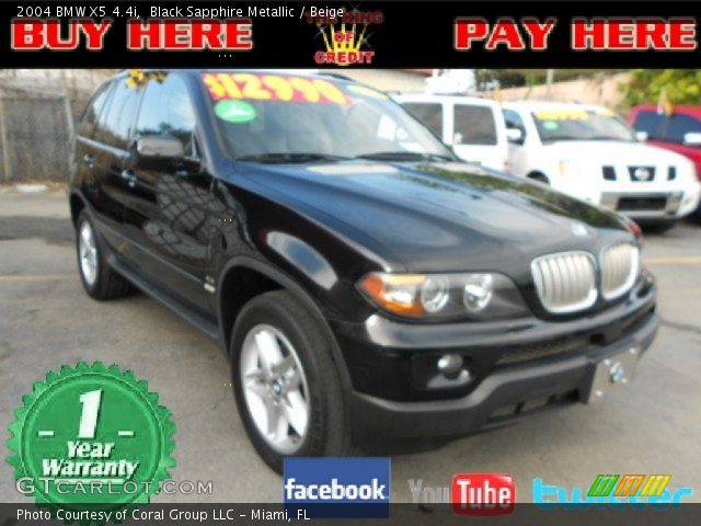 2004 BMW X5 4.4i in Black Sapphire Metallic