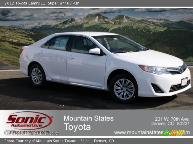 2012 Toyota Camry LE in Super White