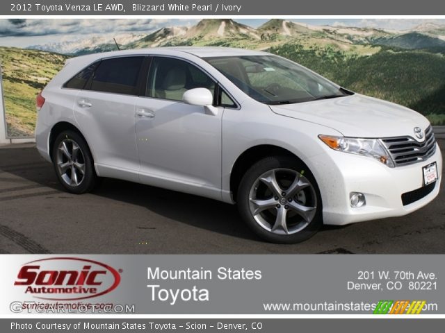 2012 Toyota Venza LE AWD in Blizzard White Pearl