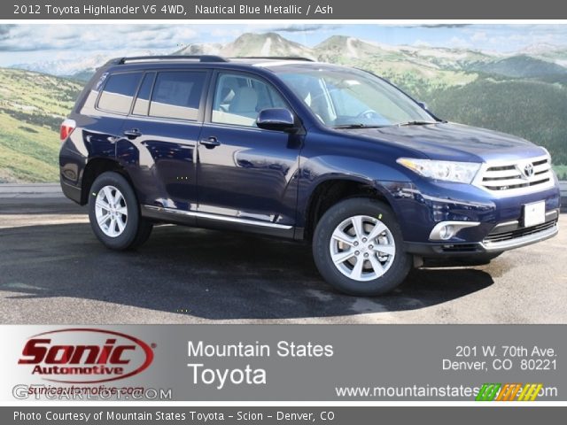 2012 Toyota Highlander V6 4WD in Nautical Blue Metallic