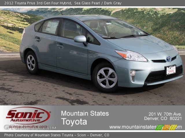 2012 Toyota Prius 3rd Gen Four Hybrid in Sea Glass Pearl