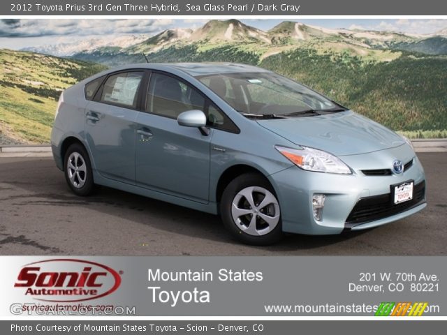 2012 Toyota Prius 3rd Gen Three Hybrid in Sea Glass Pearl